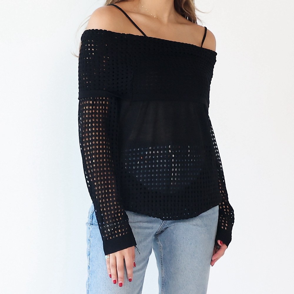Knitted Black Top