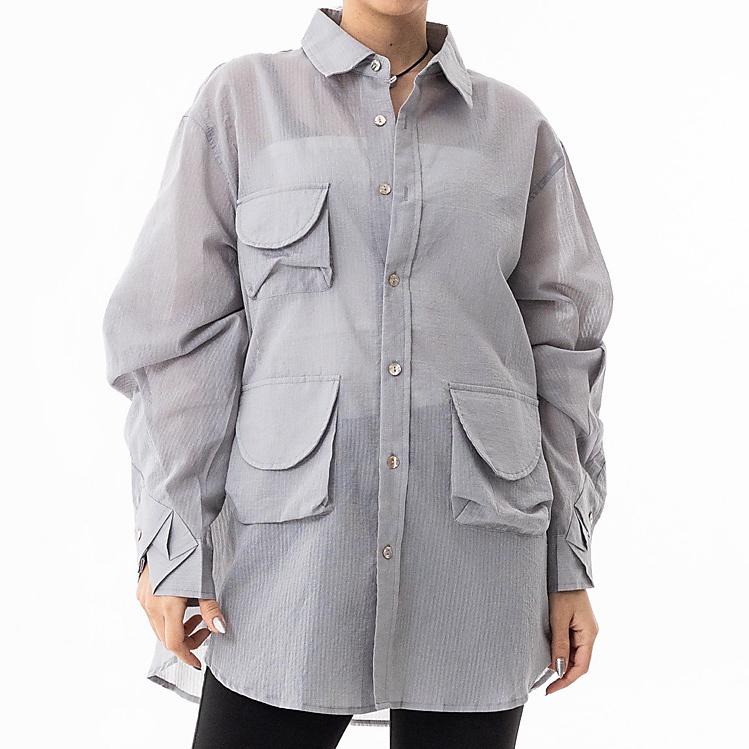 Pockets Top Grey