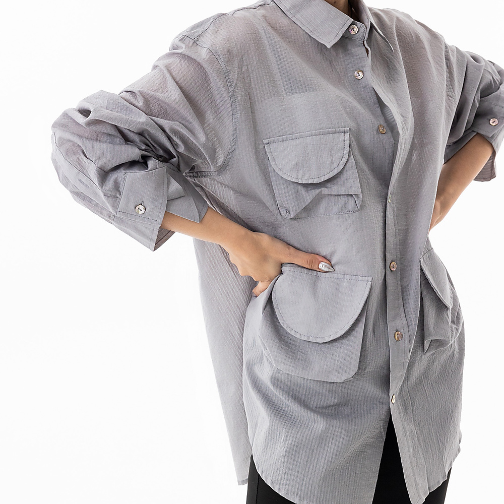 Pockets Top Grey