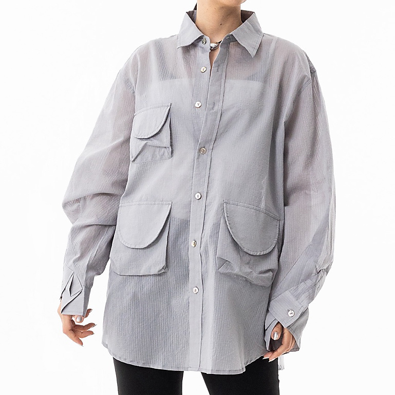 Pockets Top Grey