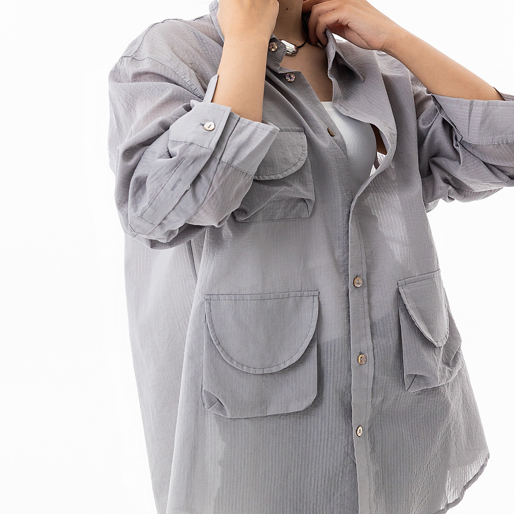 Pockets Top Grey