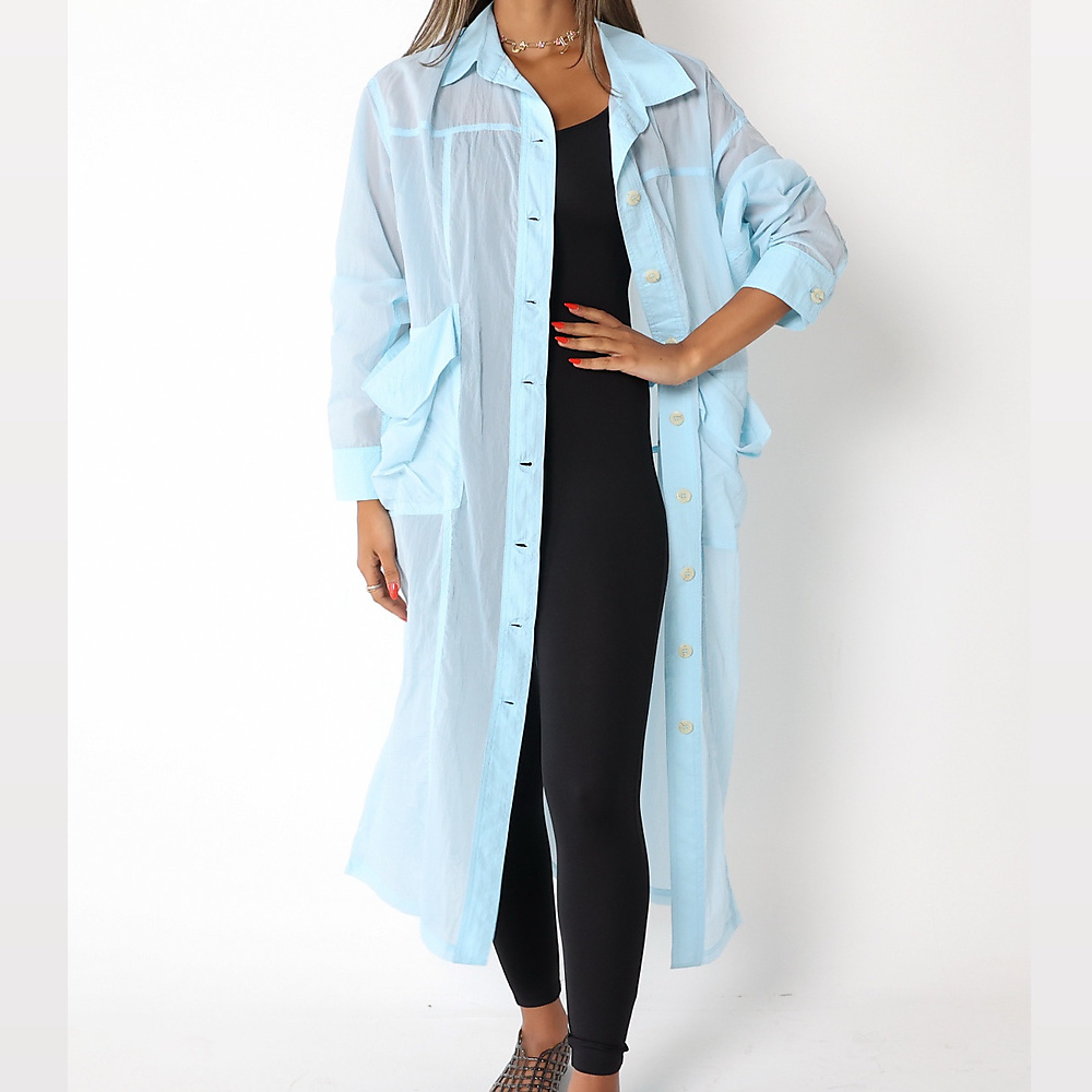 Voile cotton powder Blue
