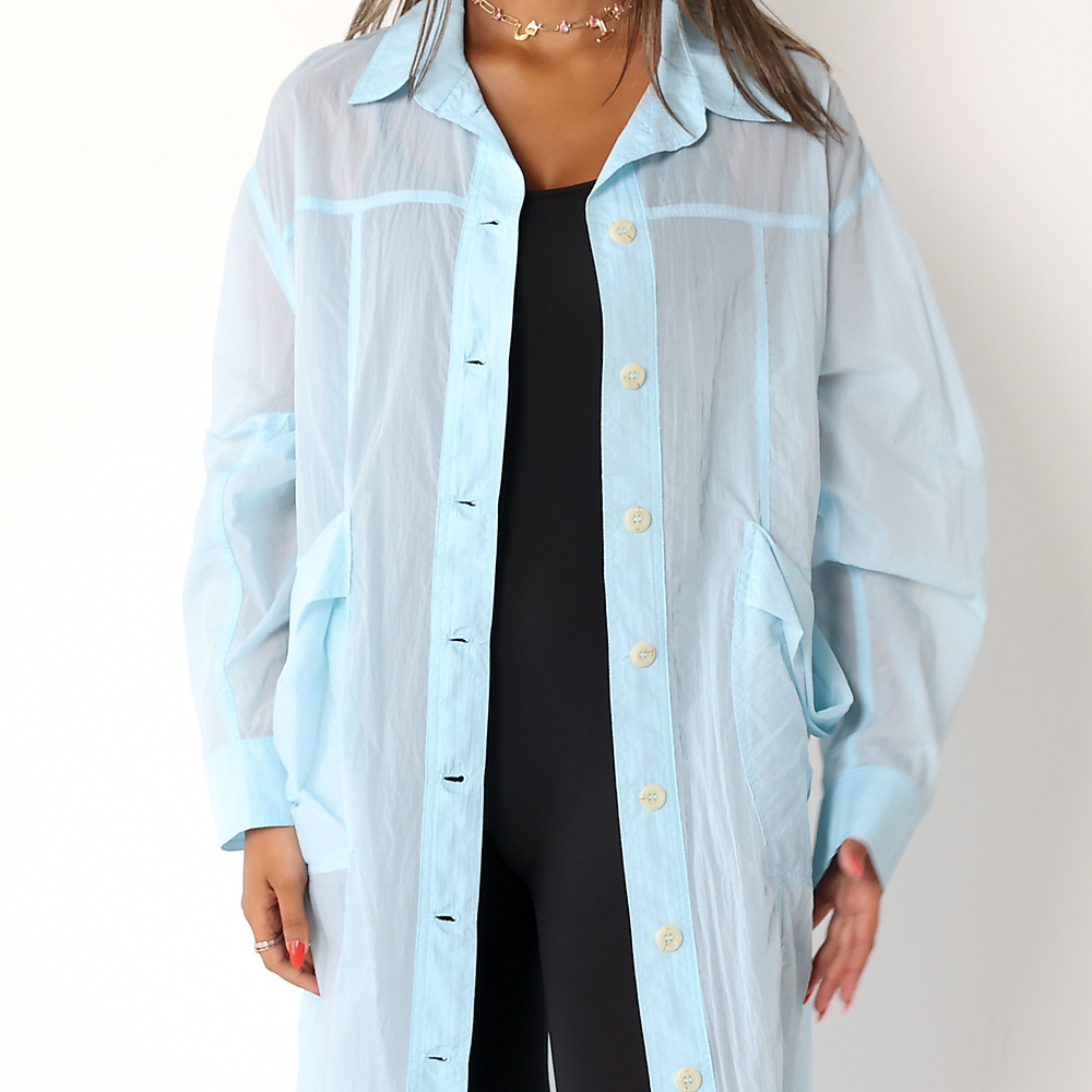 Voile cotton powder Blue