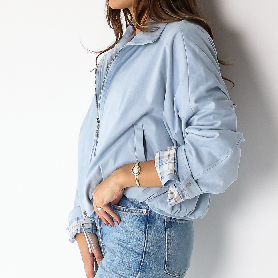 Sky Blue Suede Jacket