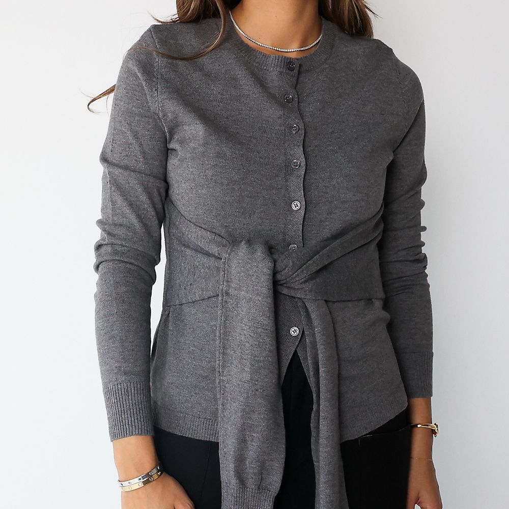 Knotted Cardigan Grey