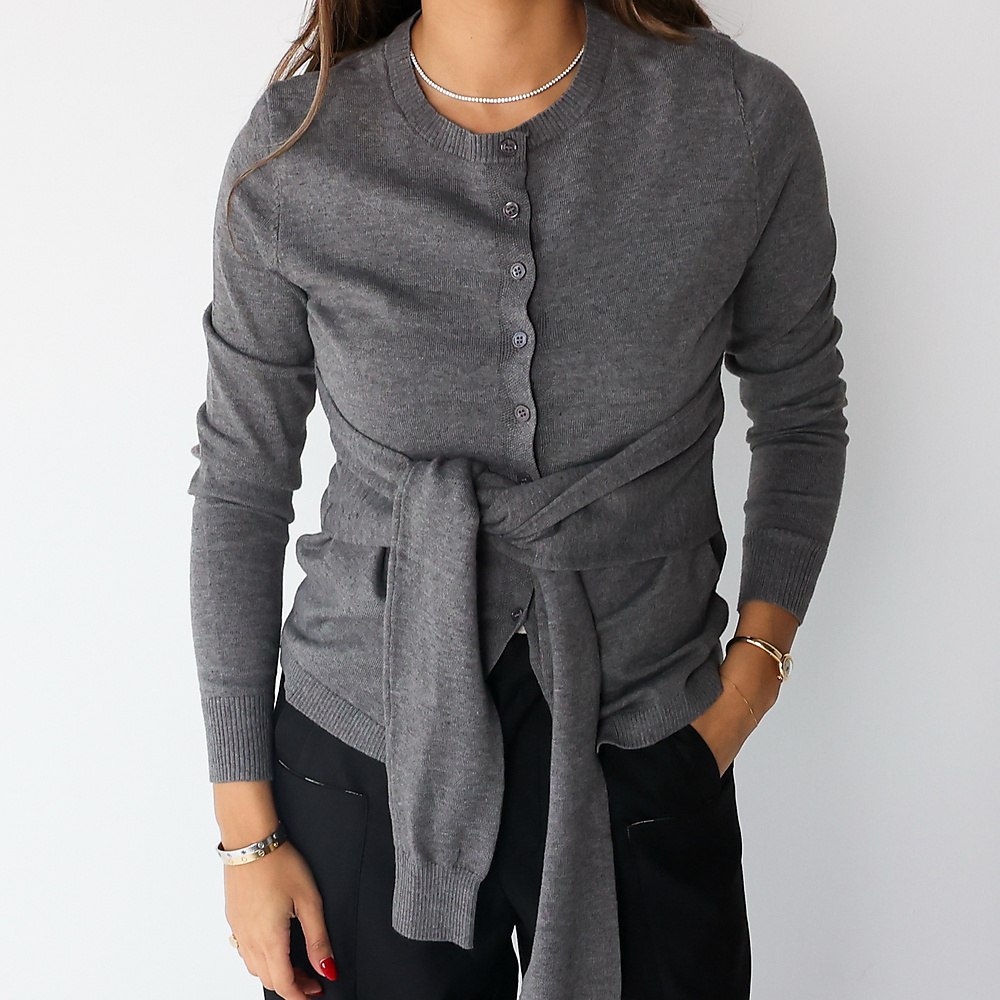Knotted Cardigan Grey