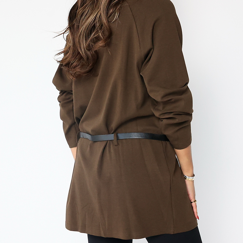 Cotton Top with belt brown