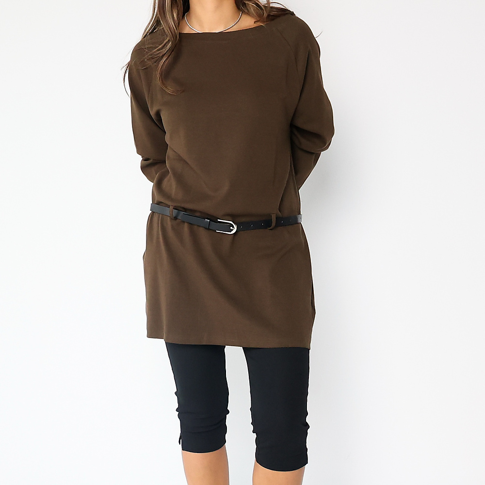Cotton Top with belt brown