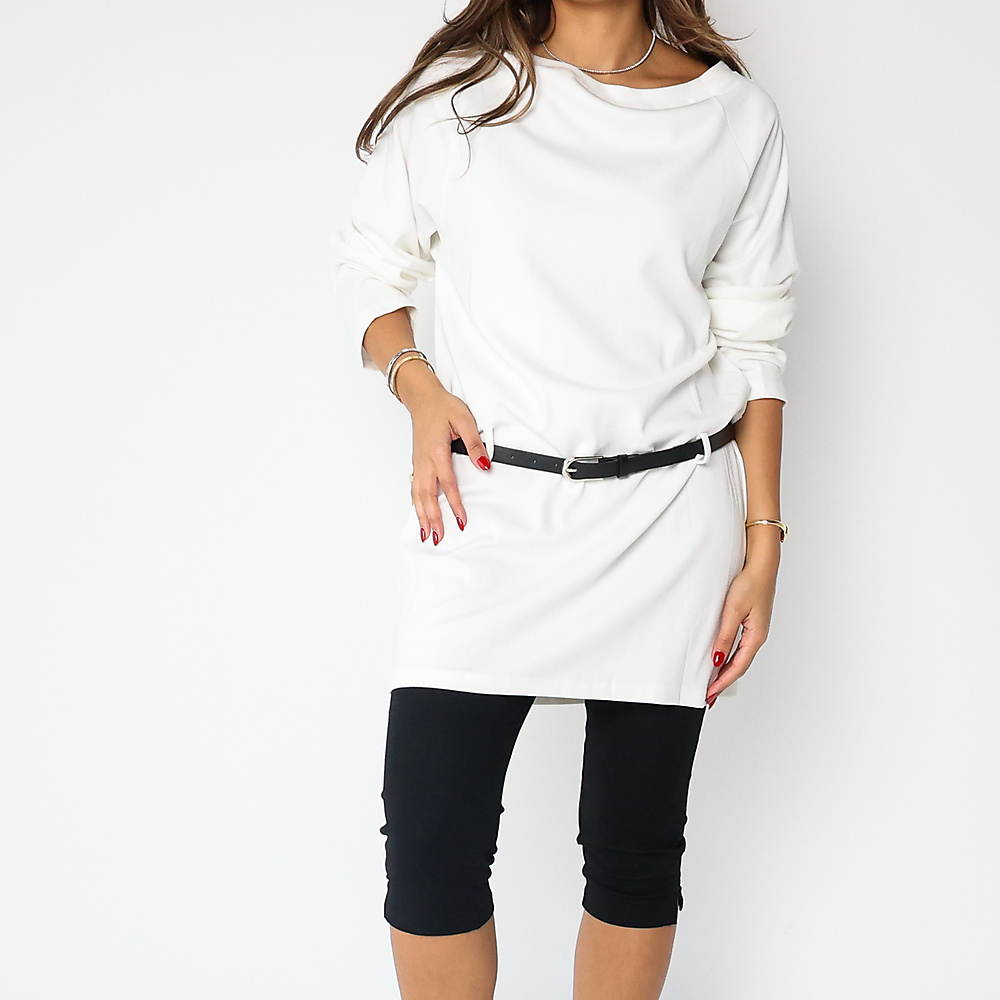 Cotton Top with belt White