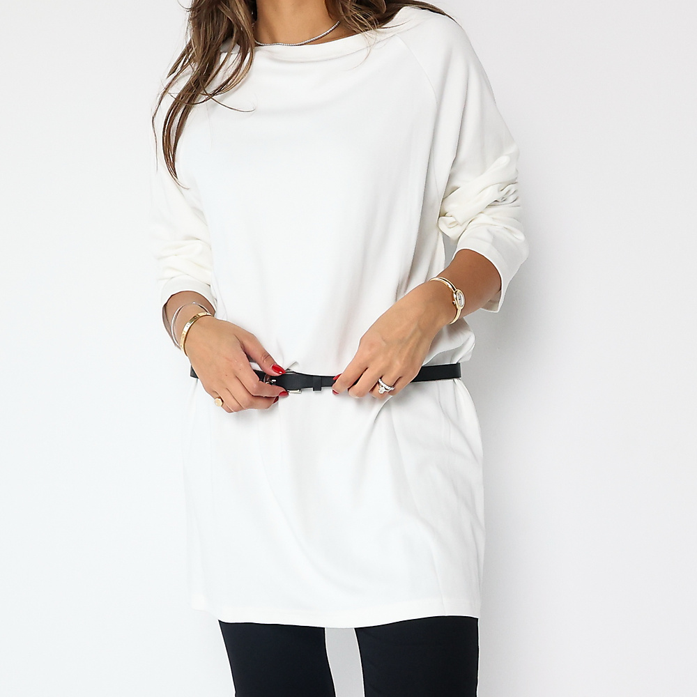 Cotton Top with belt White