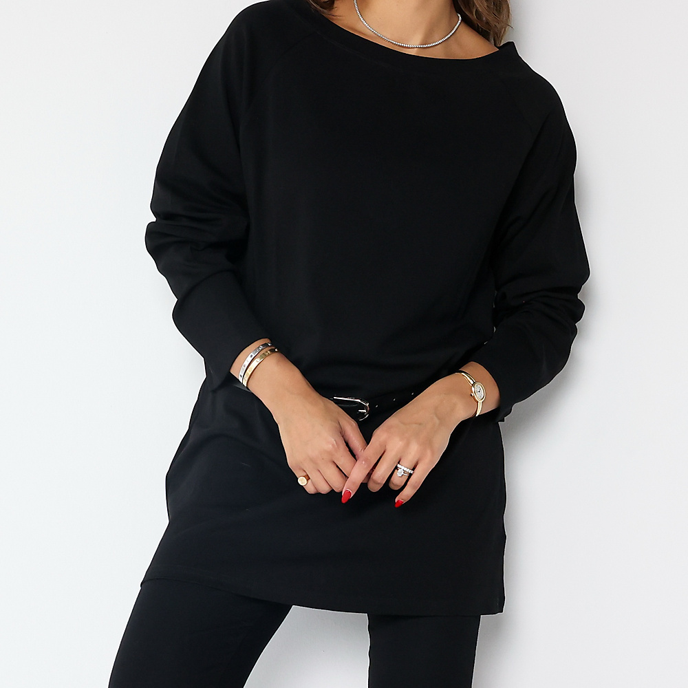 Cotton Top with belt Black