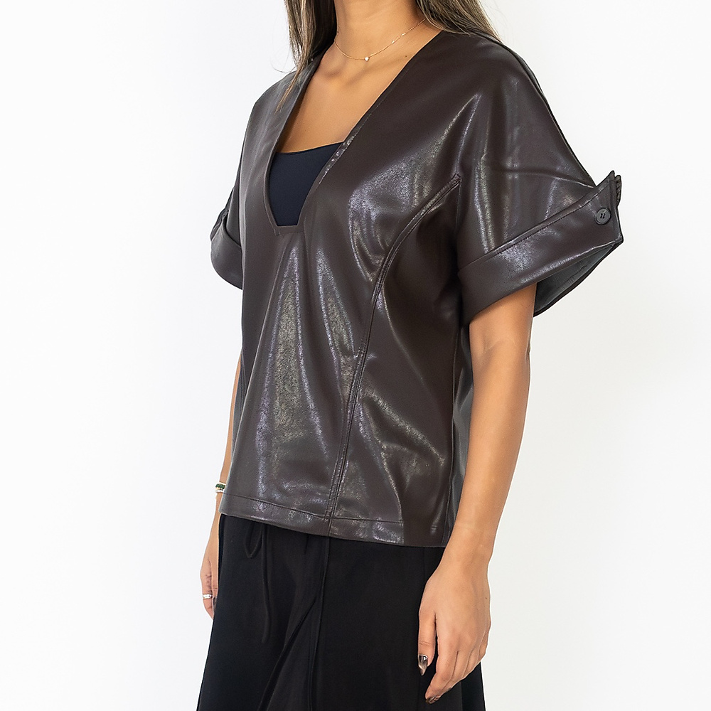 Brown Leather Top