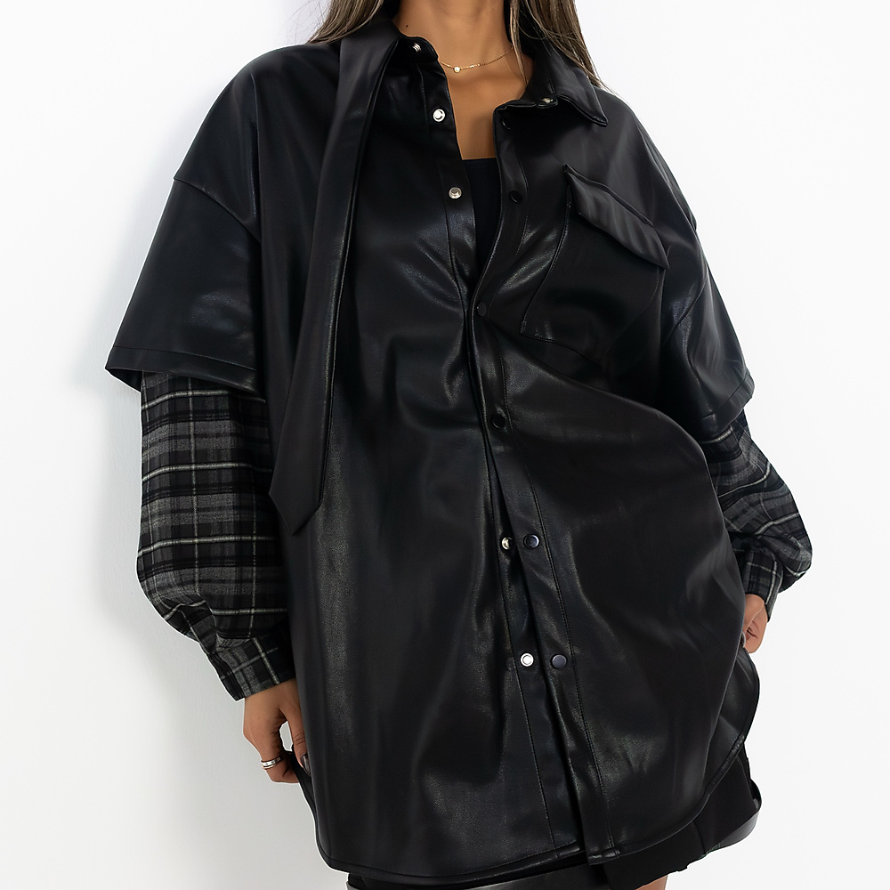 Black Over shirt leather