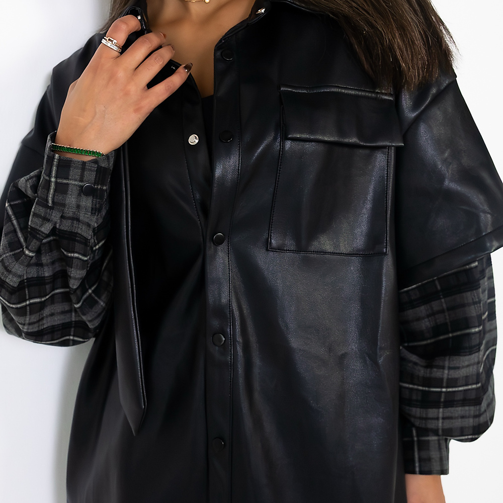 Black Over shirt leather