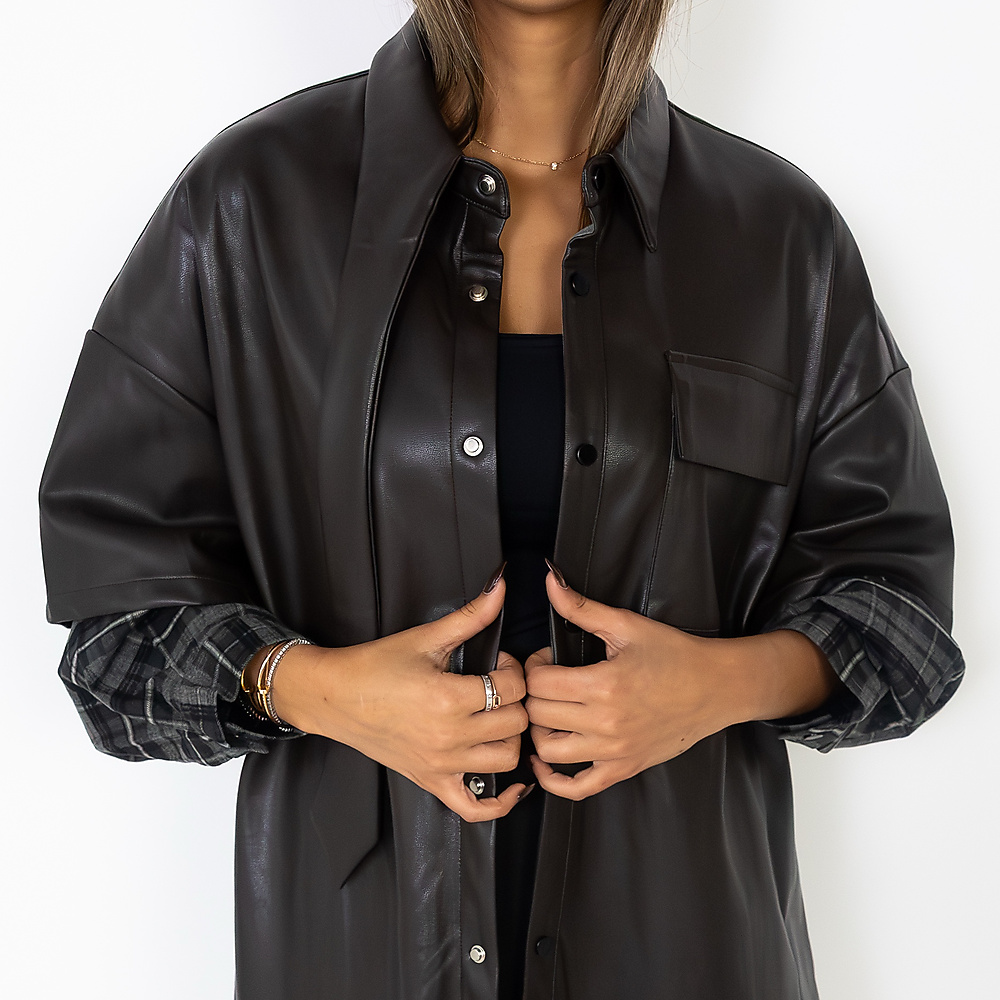 Brown Over shirt leather