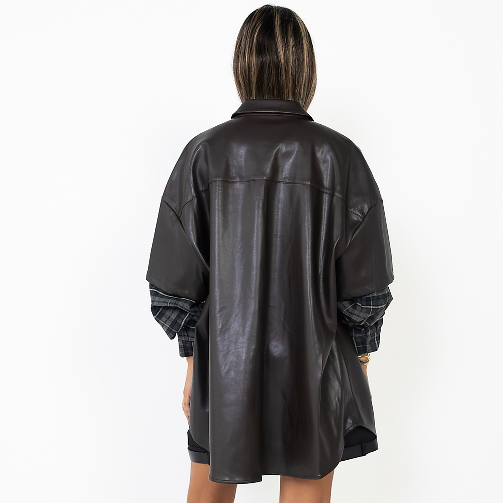 Brown Over shirt leather