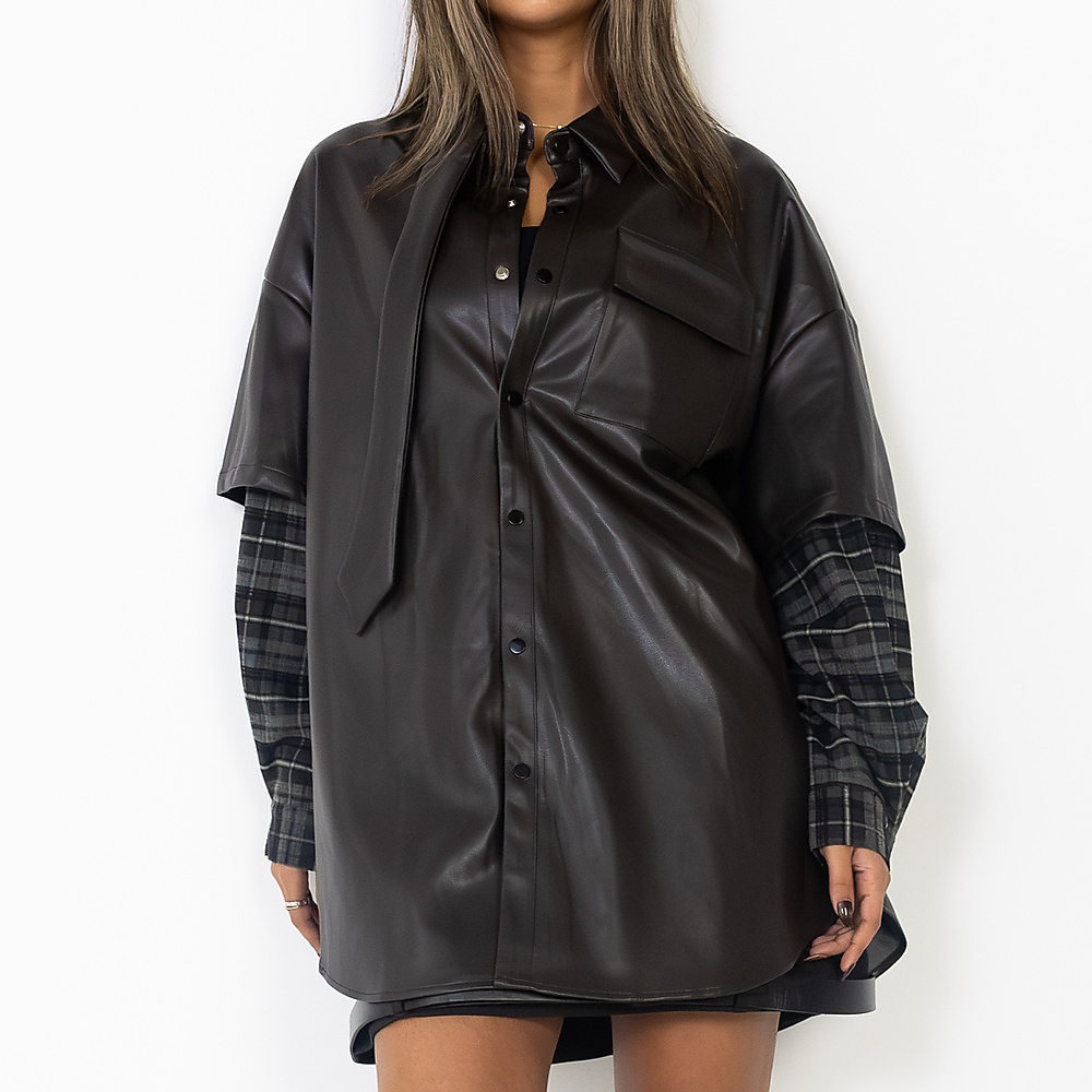 Brown Over shirt leather