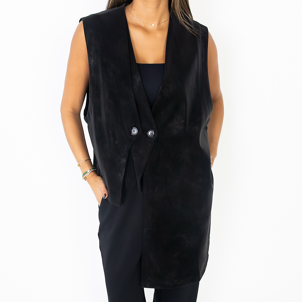 Suede Black Vest