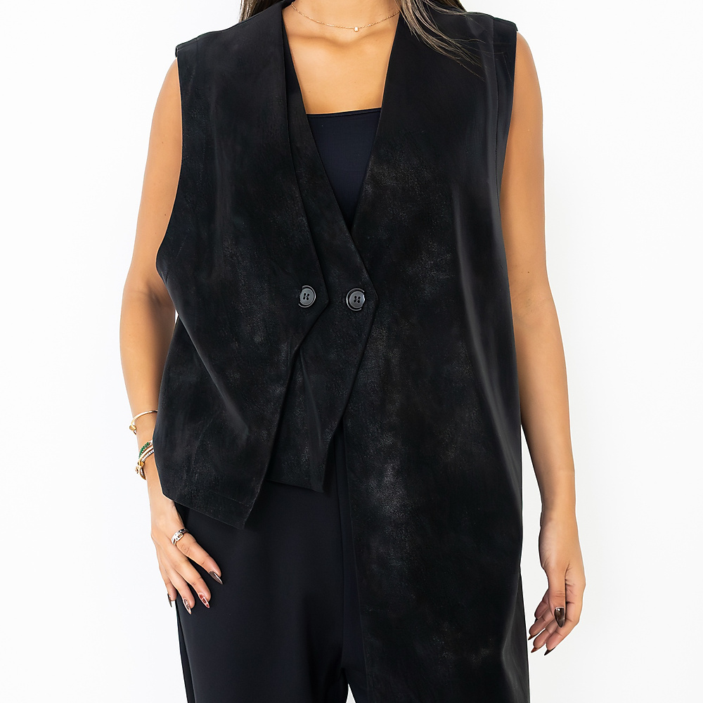 Suede Black Vest