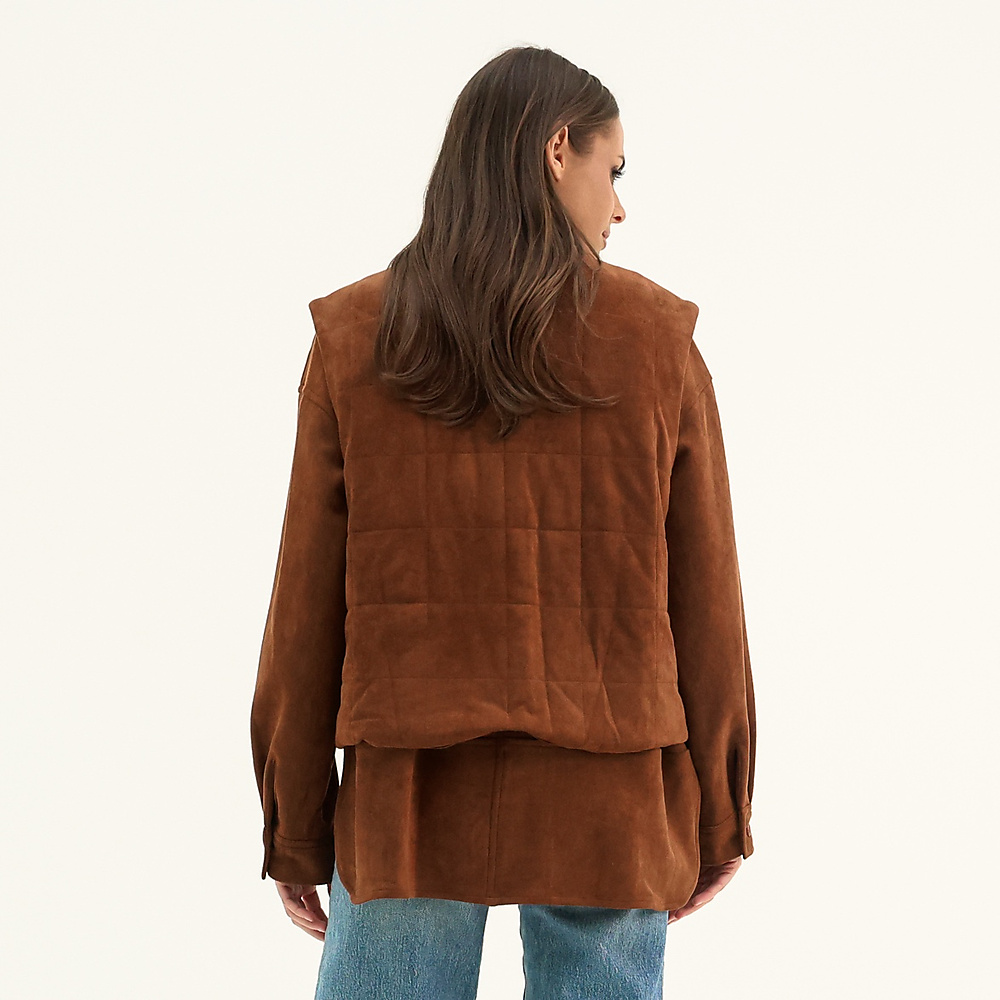 Top & vest suede Camel