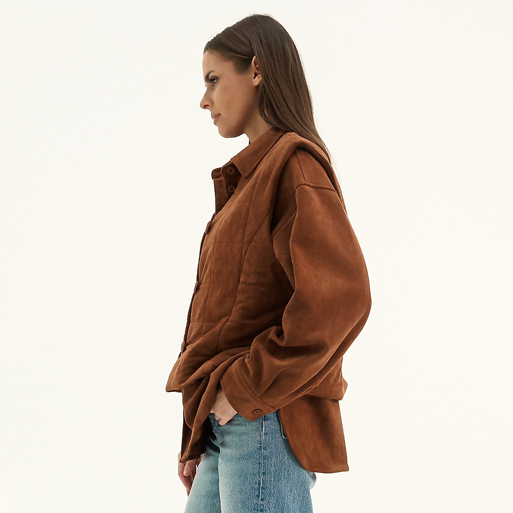 Top & vest suede Camel