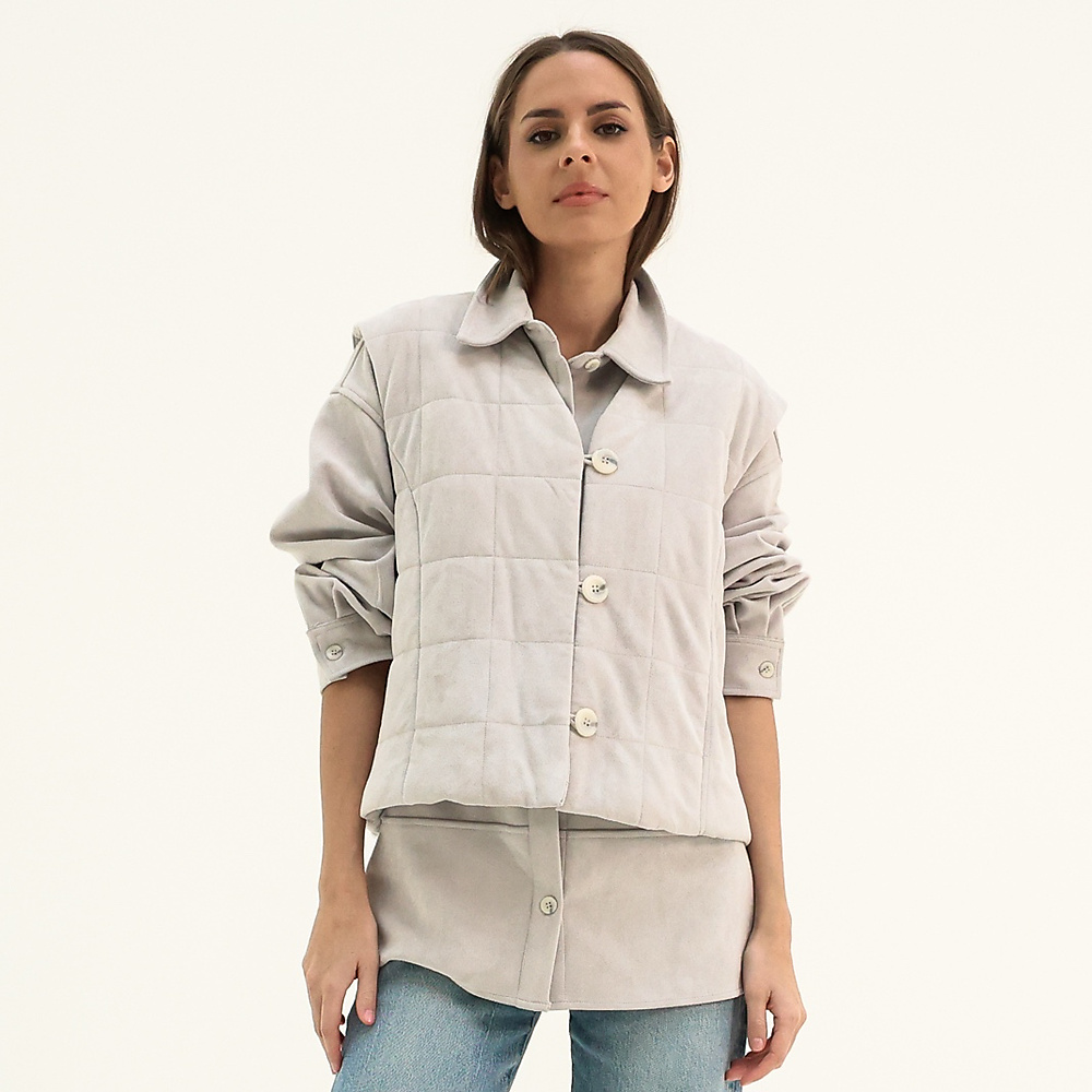 Top & vest suede Grey