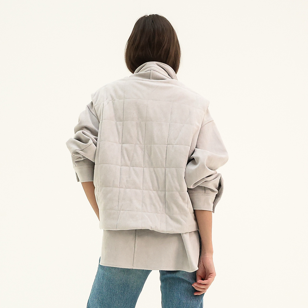 Top & vest suede Grey