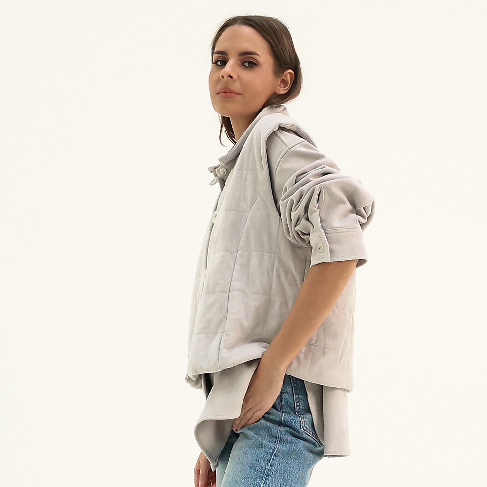 Top & vest suede Grey