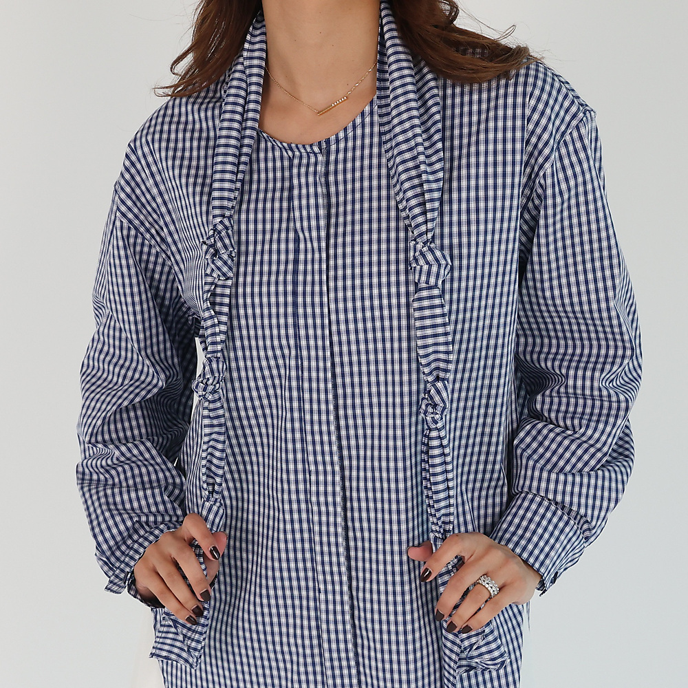 Plaid Navy Top
