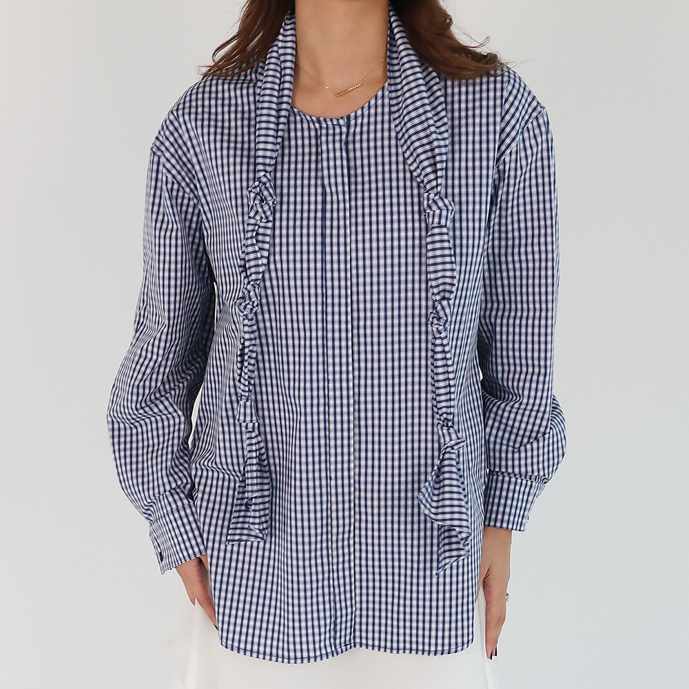 Plaid Navy Top