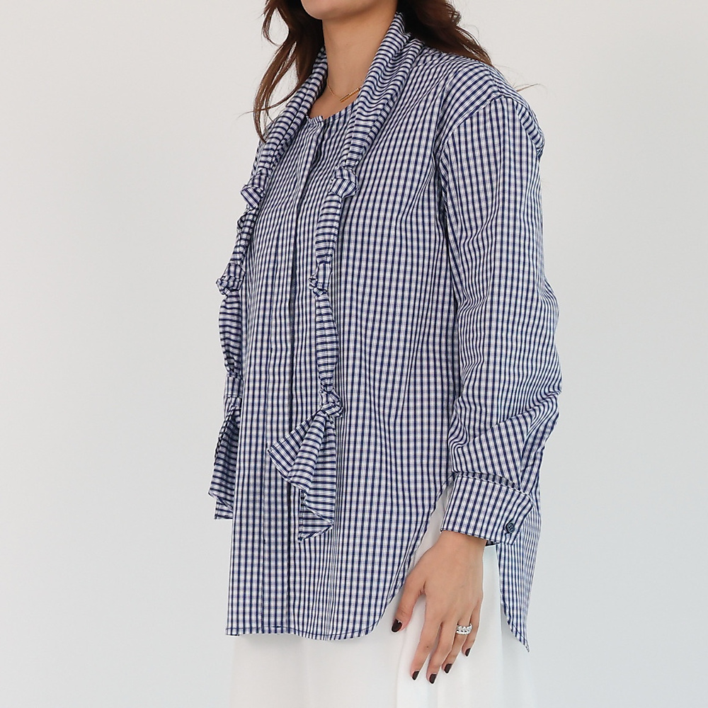 Plaid Navy Top