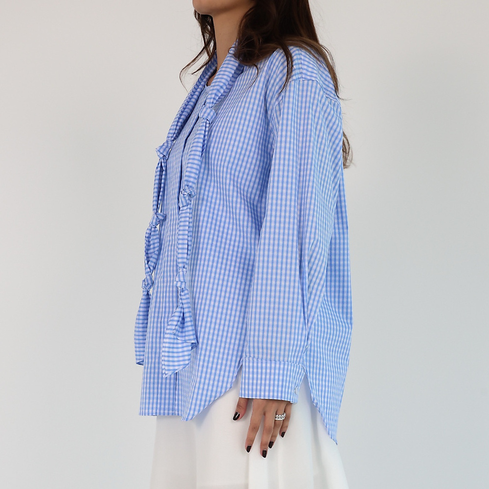 Plaid light blue Top