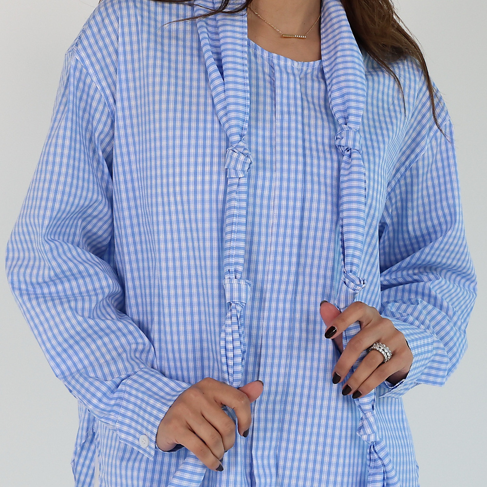 Plaid light blue Top