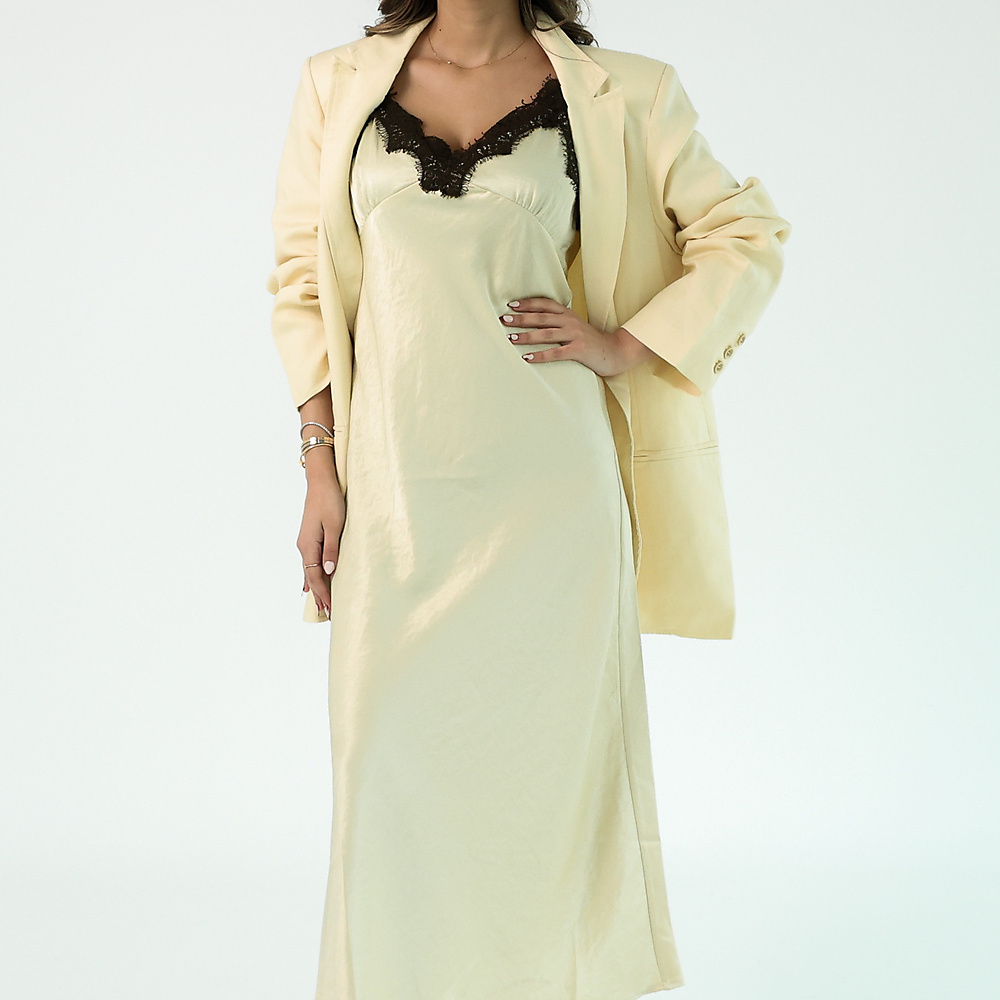 Silk Set Dress butter yellow