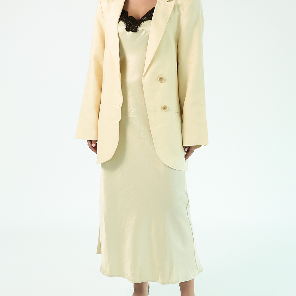 Silk Set Dress butter yellow
