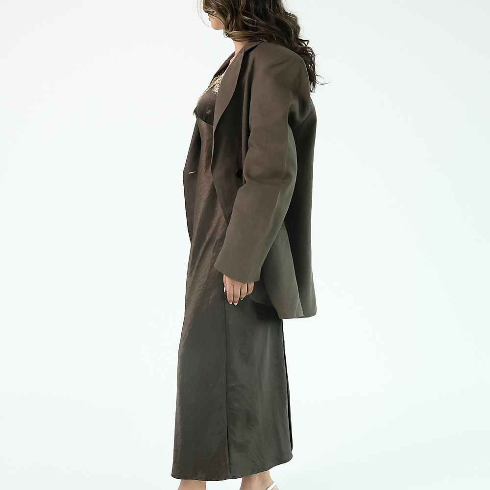 Silk Set Dress Brown