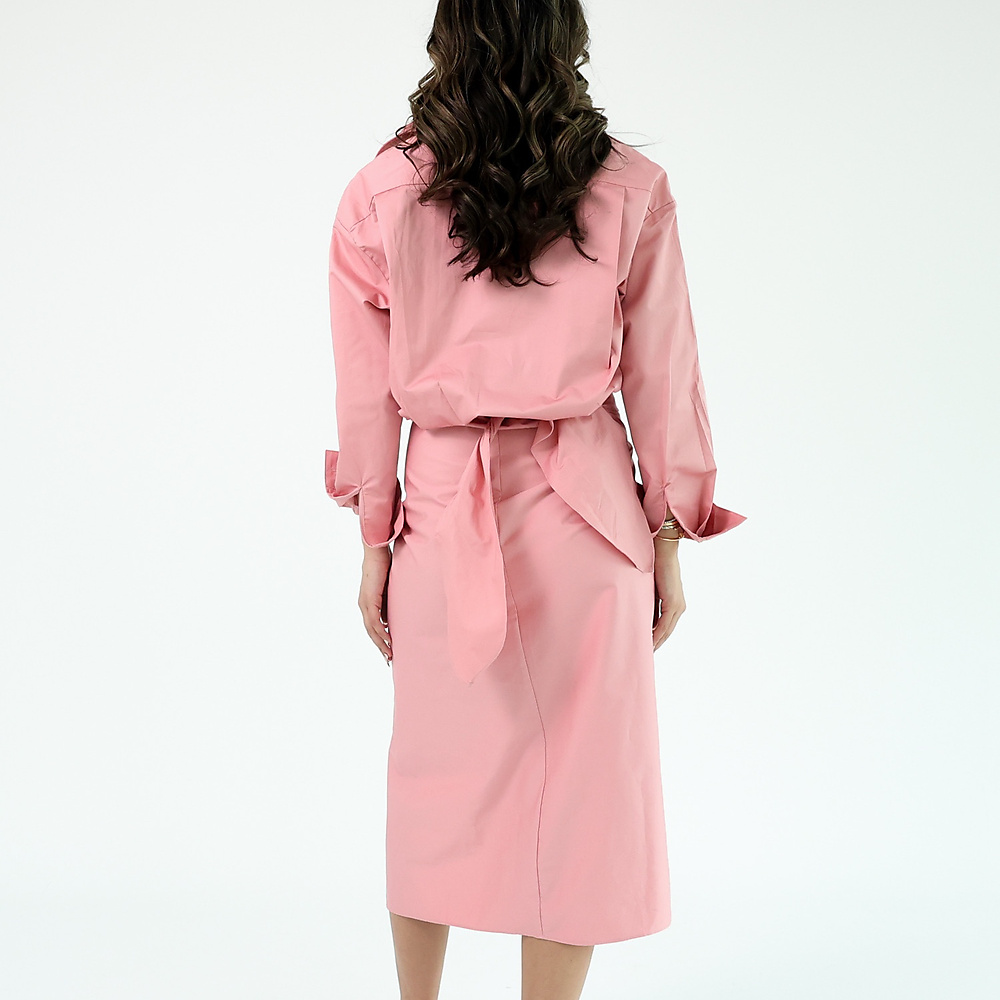 Cotton wrap dress pink