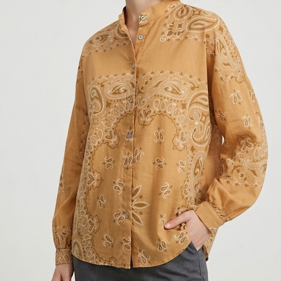 Bandana Cotton Shirt Beige