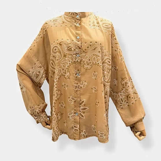 Bandana Cotton Shirt Beige