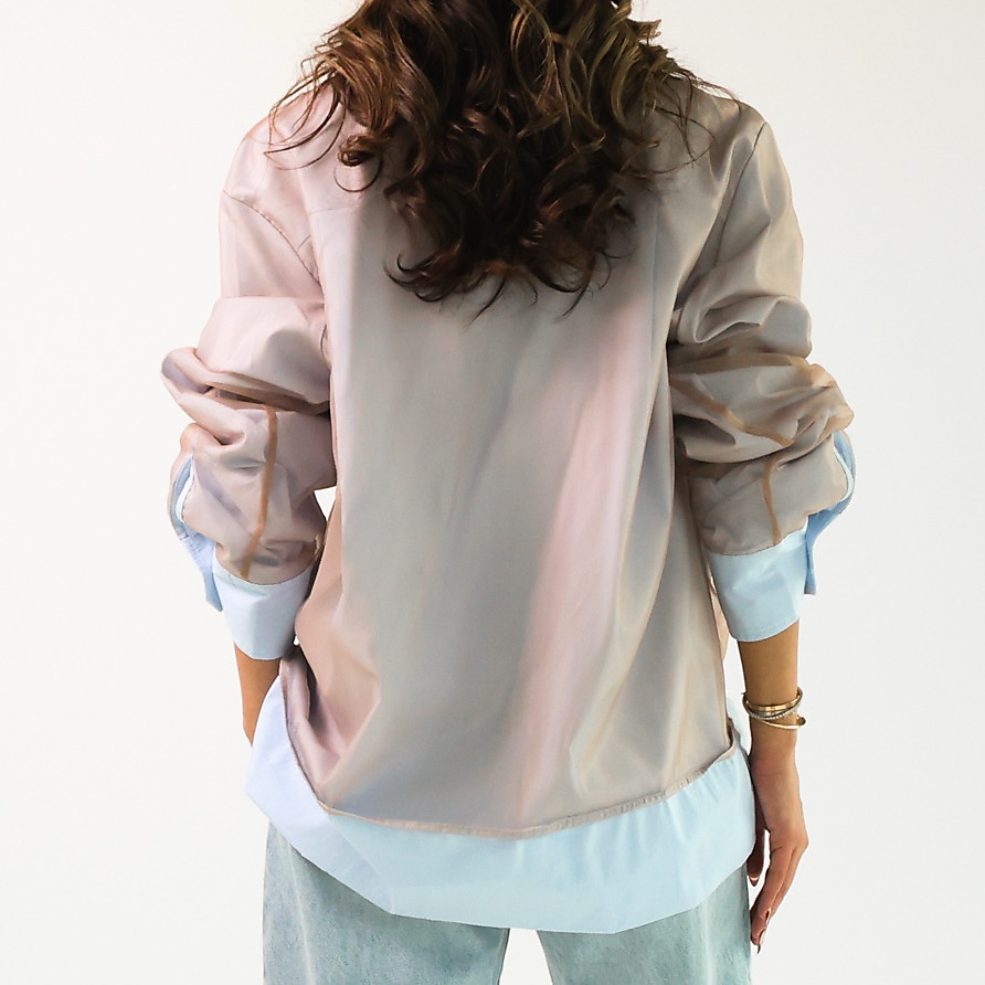 Brown Organza blue Top