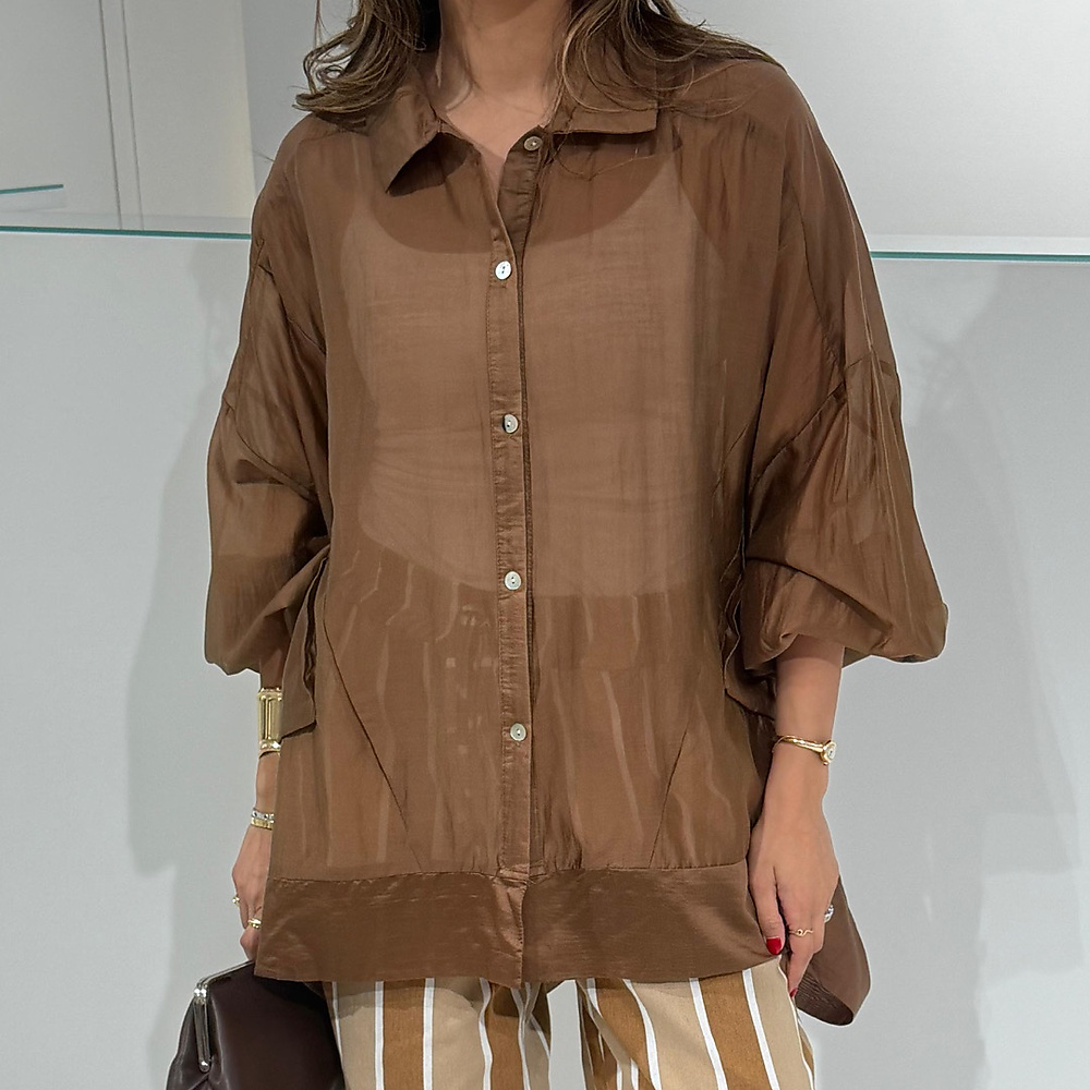 Sheer Cardigan brown