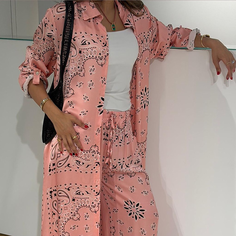 Bandana Silk Set Pink ( Free Size )