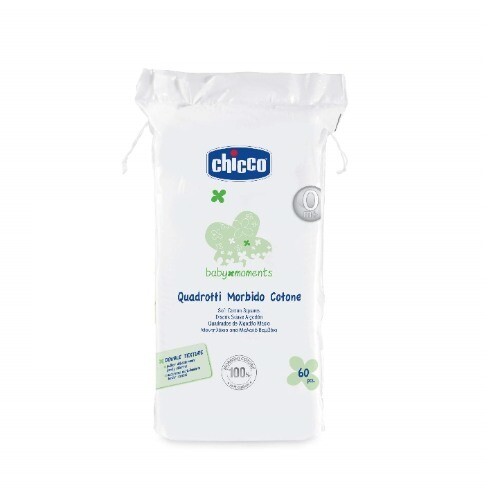 Chicco Soft Cotton Square Baby Moments - 60PCS