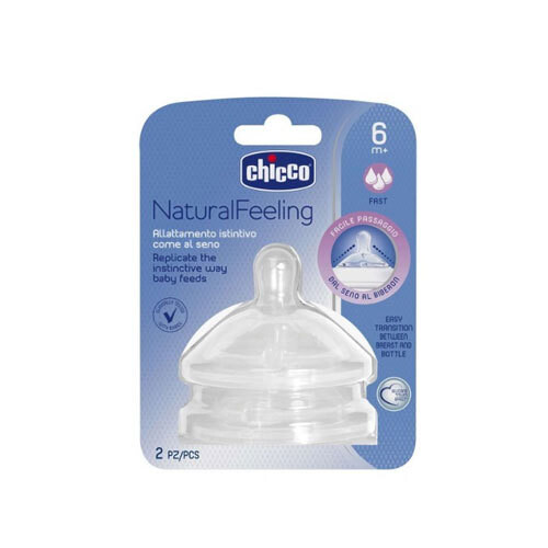 Chicco Natural Feeling Fast Flow Teat - 6M+ - 2PCS