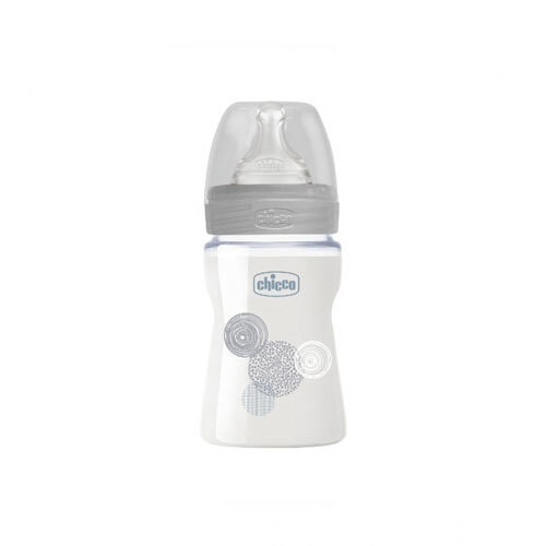 Chicco Baby Well Being Glass bottle Unisex - 150ML - Slow Flow - Silicone