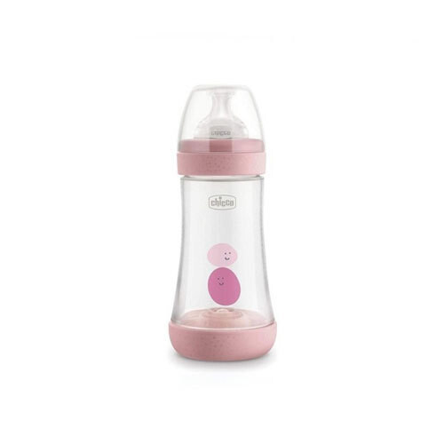 Chicco Perfect5 Bottle for Girls 2M+ - 240ML - Medium Flow - Silicone