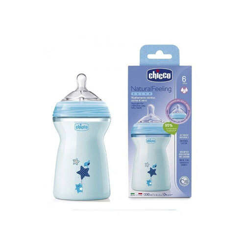 Chicco Natural Feeling Bottle 6M+ - 330ML - Blue