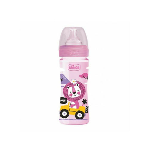 Chicco Baby Well Being Feeding Bottle For Girls - 250ML - Medium Flow - Silicone