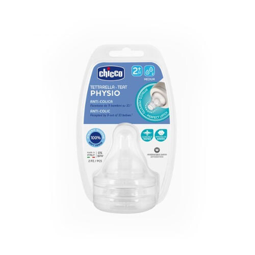Chicco Physio Teats Average Flow - 2M+ - 2PCS