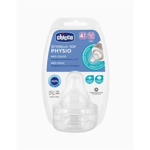 Chicco Physio Teats Fast Flow - 4M+ - 2PCS